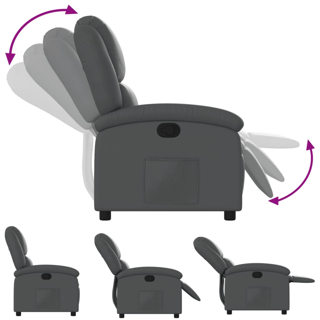 Relaxfauteuil grijs kunstleer is nu te koop bij PeponiXL, paradijselijk wonen!