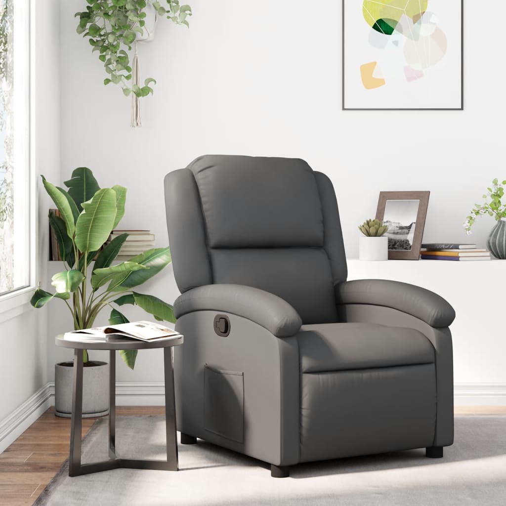 Relaxfauteuil grijs kunstleer is nu te koop bij PeponiXL, paradijselijk wonen!