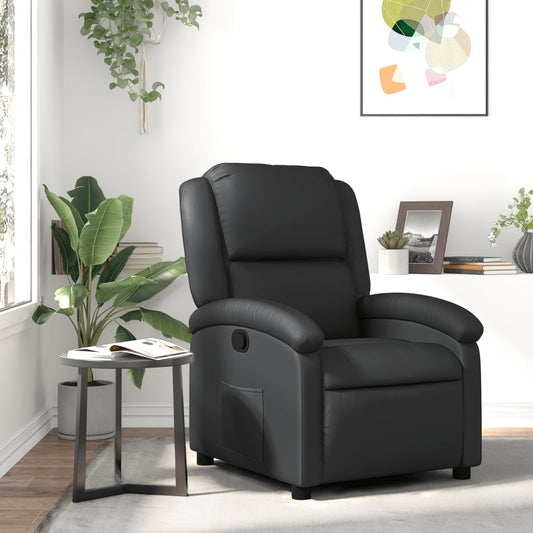 Relaxfauteuil Zwart Echt Leer is nu te koop bij PeponiXL, paradijselijk wonen!