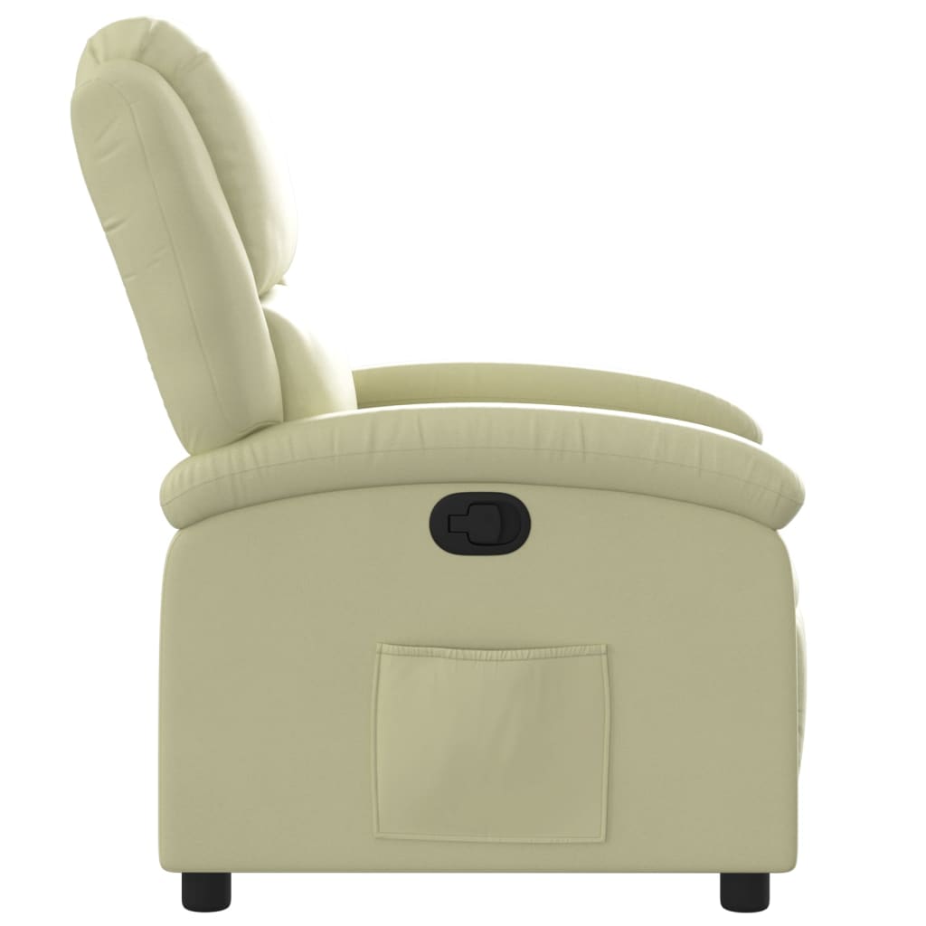 Relaxfauteuil crèmekleurig echt leer is nu te koop bij PeponiXL, paradijselijk wonen!