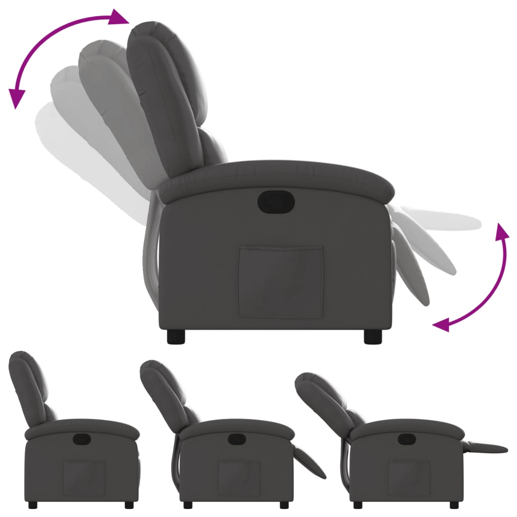 Relaxfauteuil Grijs Echt Leer is nu te koop bij PeponiXL, paradijselijk wonen!