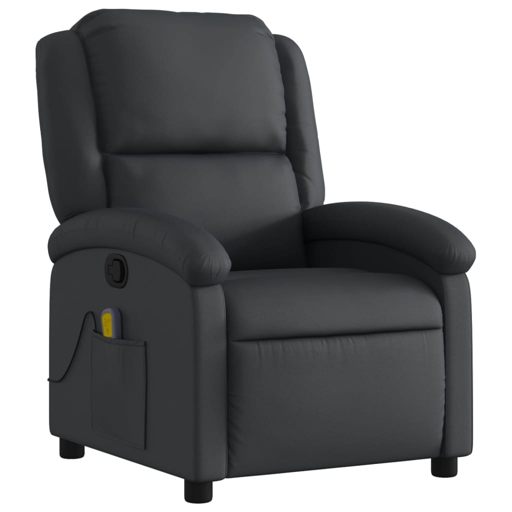 Massagestoel van echt leer, zwart is nu te koop bij PeponiXL, paradijselijk wonen!