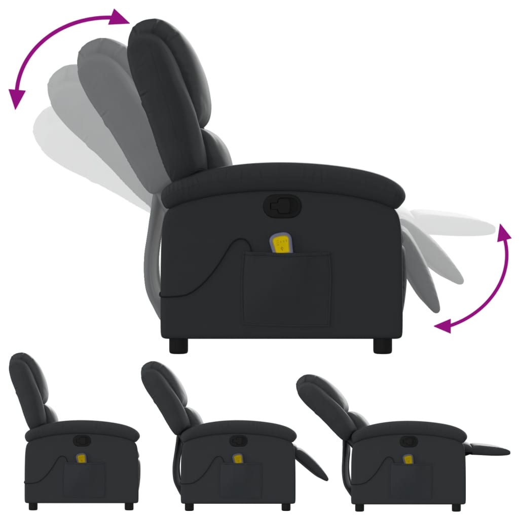 Massagestoel van echt leer, zwart is nu te koop bij PeponiXL, paradijselijk wonen!