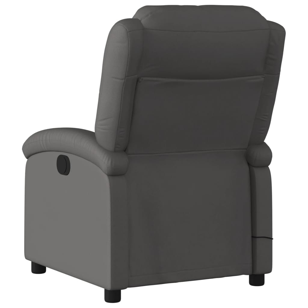 Massagestoel van echt leer, grijs is nu te koop bij PeponiXL, paradijselijk wonen!