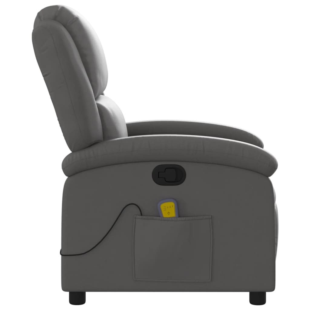 Massagestoel van echt leer, grijs is nu te koop bij PeponiXL, paradijselijk wonen!