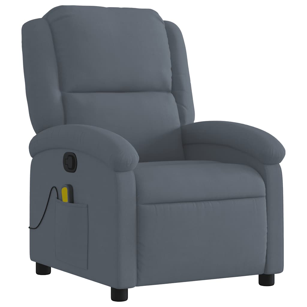 Massagestoel in donkergrijs fluweel is nu te koop bij PeponiXL, paradijselijk wonen!