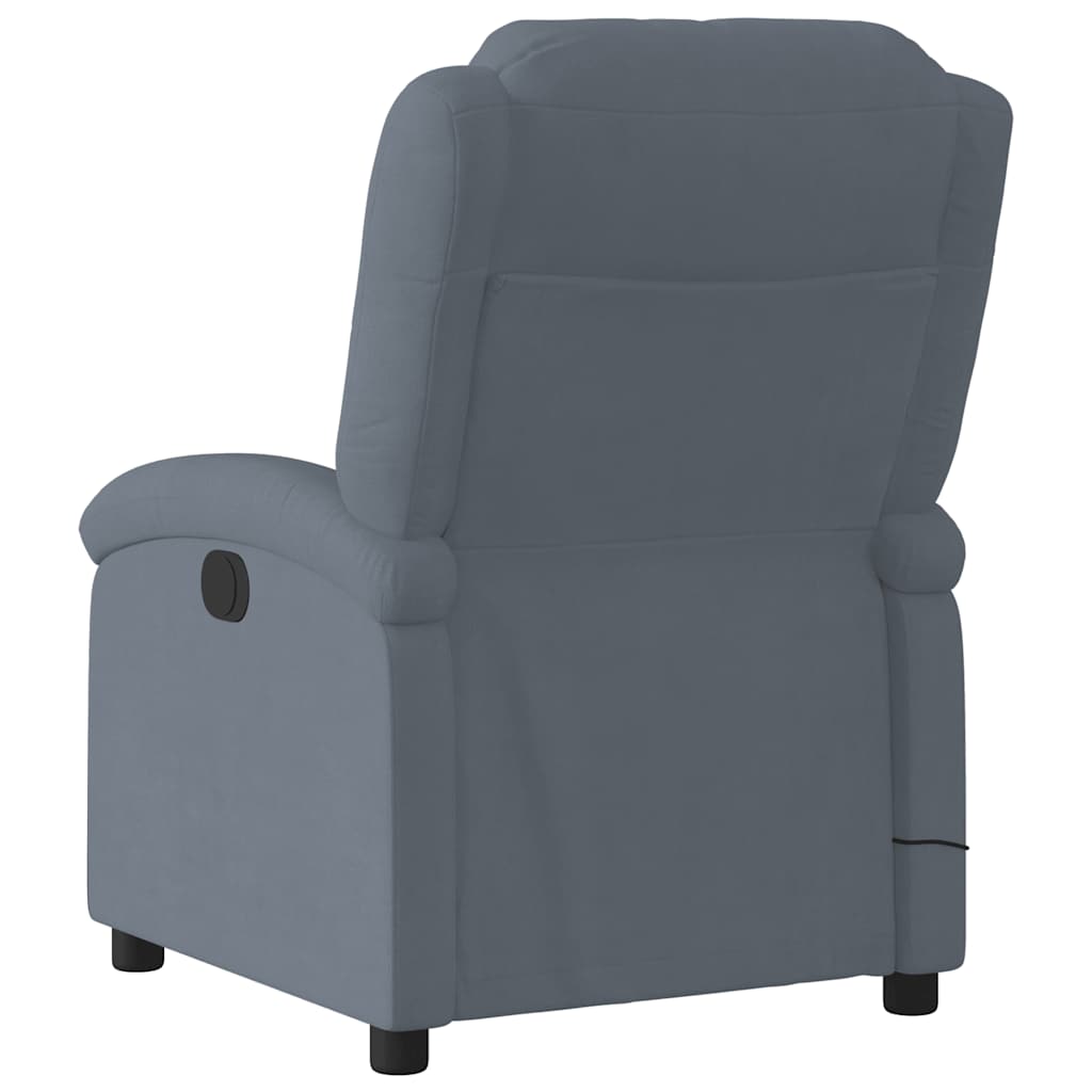 Massagestoel in donkergrijs fluweel is nu te koop bij PeponiXL, paradijselijk wonen!