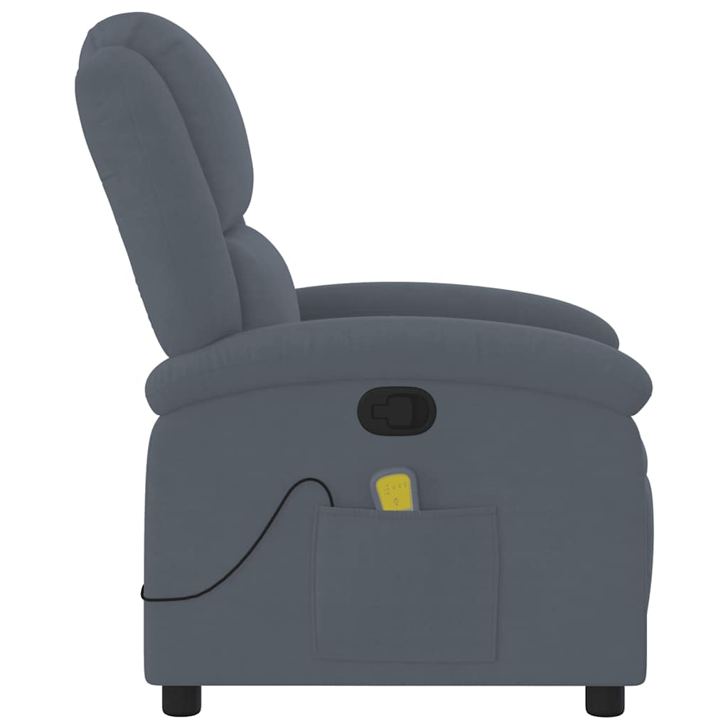 Massagestoel in donkergrijs fluweel is nu te koop bij PeponiXL, paradijselijk wonen!