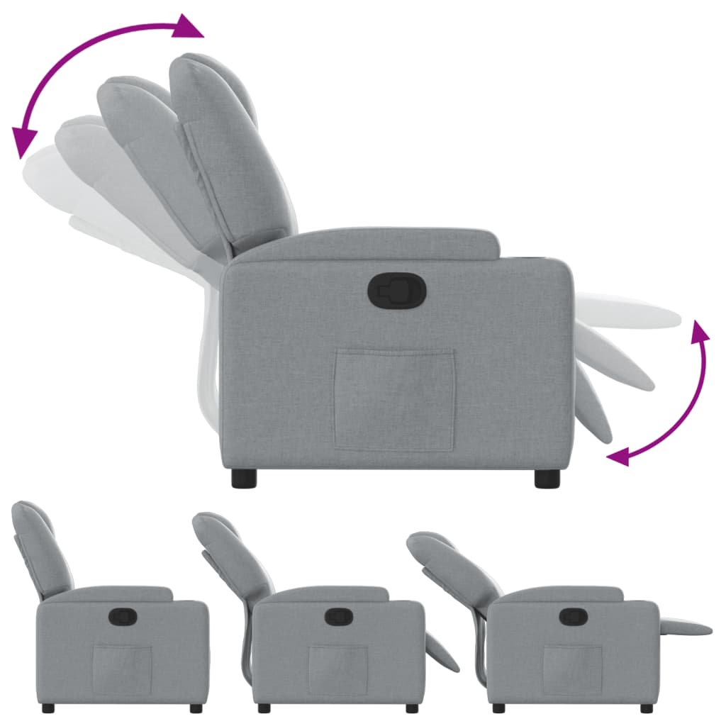 Relaxfauteuil lichtgrijze stof is nu te koop bij PeponiXL, paradijselijk wonen!