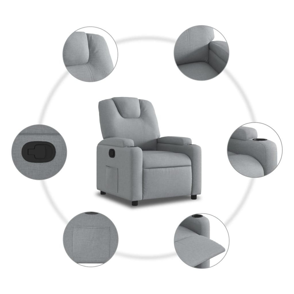 Relaxfauteuil lichtgrijze stof is nu te koop bij PeponiXL, paradijselijk wonen!