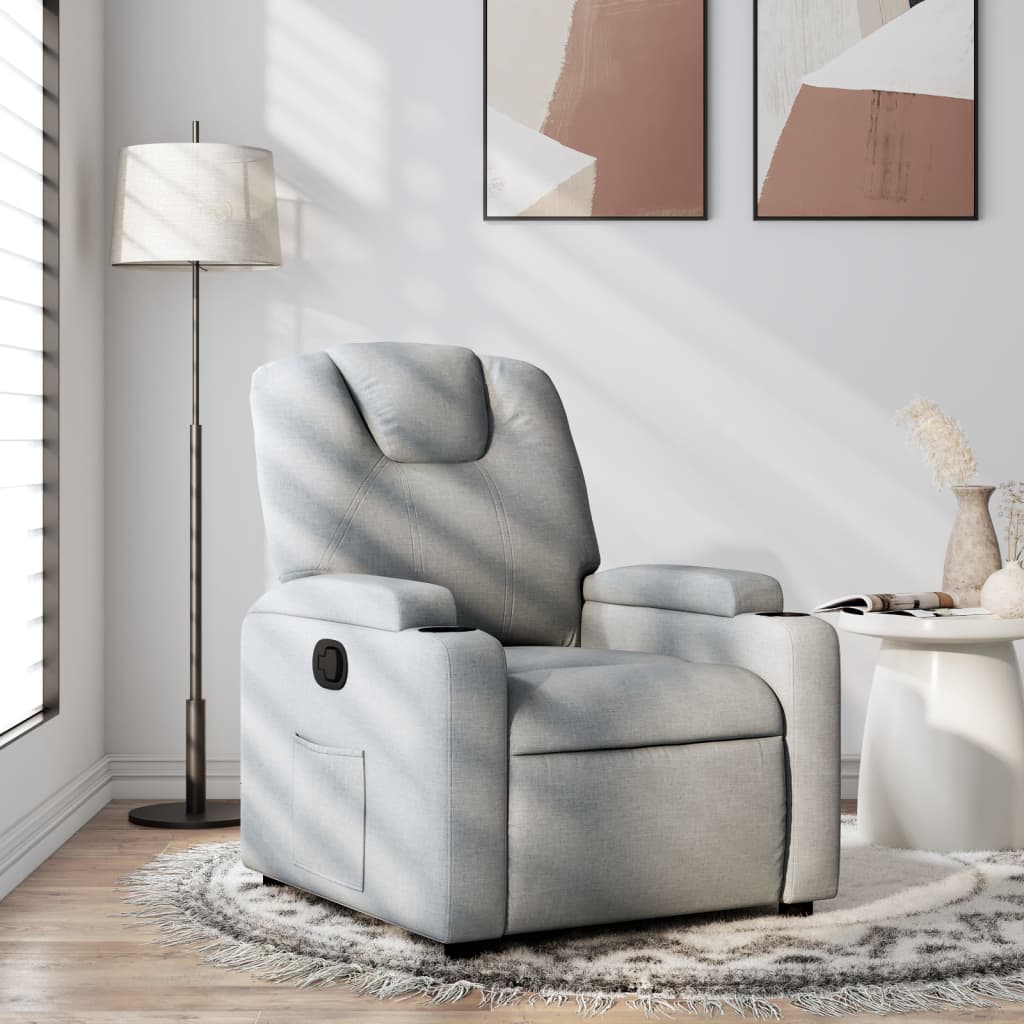 Relaxfauteuil lichtgrijze stof is nu te koop bij PeponiXL, paradijselijk wonen!