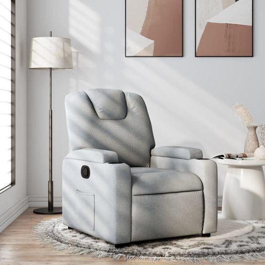 Relaxfauteuil lichtgrijze stof is nu te koop bij PeponiXL, paradijselijk wonen!