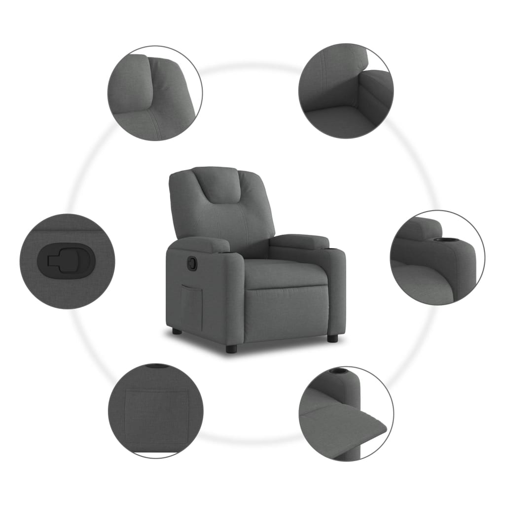 Relaxfauteuil Donkergrijze Stof is nu te koop bij PeponiXL, paradijselijk wonen!