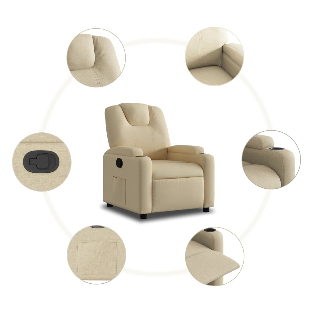 Relaxfauteuil Crème Stof is nu te koop bij PeponiXL, paradijselijk wonen!