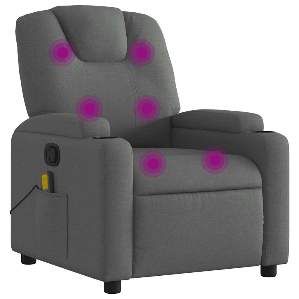 Massagestoel in donkergrijze stof is nu te koop bij PeponiXL, paradijselijk wonen!