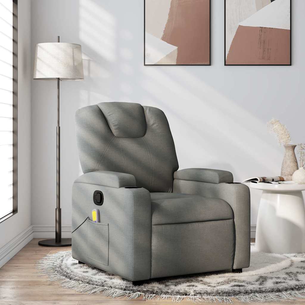 Massagestoel in donkergrijze stof is nu te koop bij PeponiXL, paradijselijk wonen!