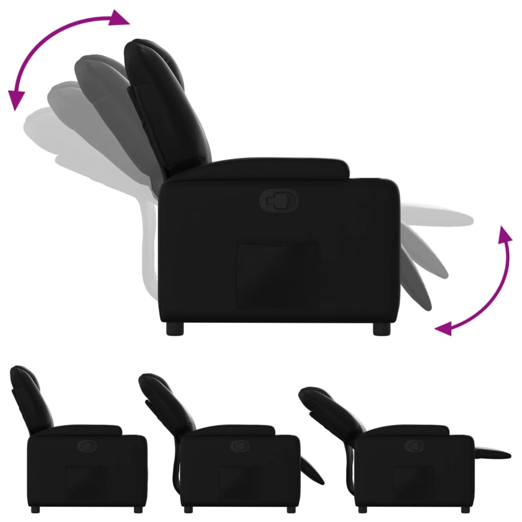 Relaxfauteuil zwart kunstleer is nu te koop bij PeponiXL, paradijselijk wonen!