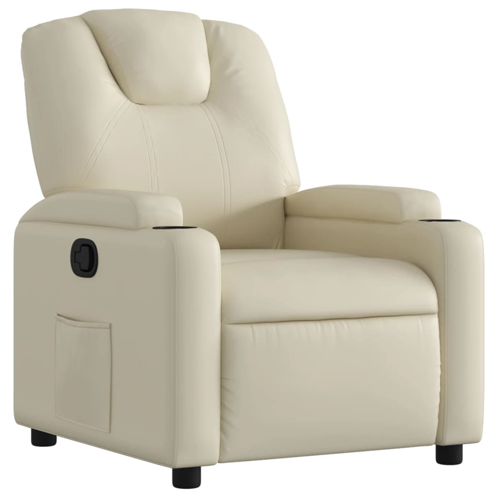 Relaxfauteuil Crème Kunstleer is nu te koop bij PeponiXL, paradijselijk wonen!