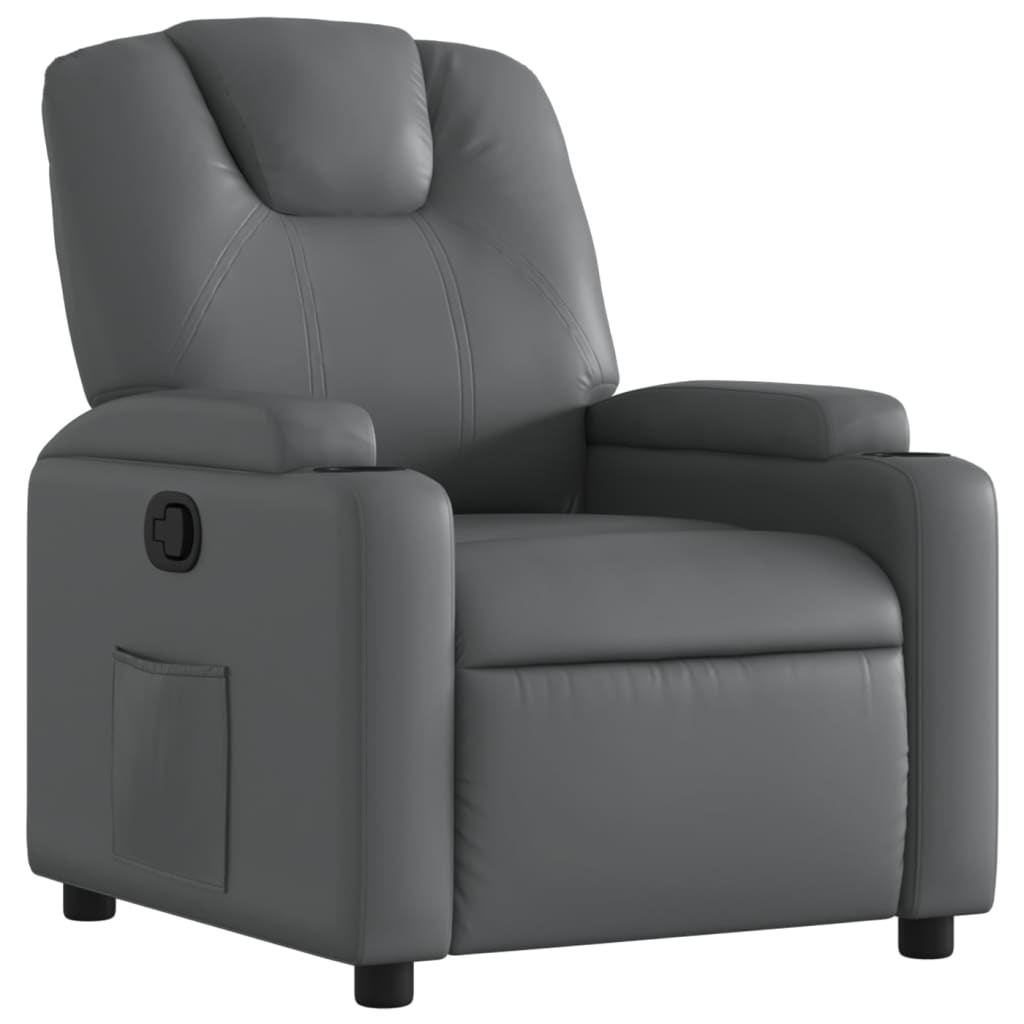 Relaxfauteuil grijs kunstleer is nu te koop bij PeponiXL, paradijselijk wonen!