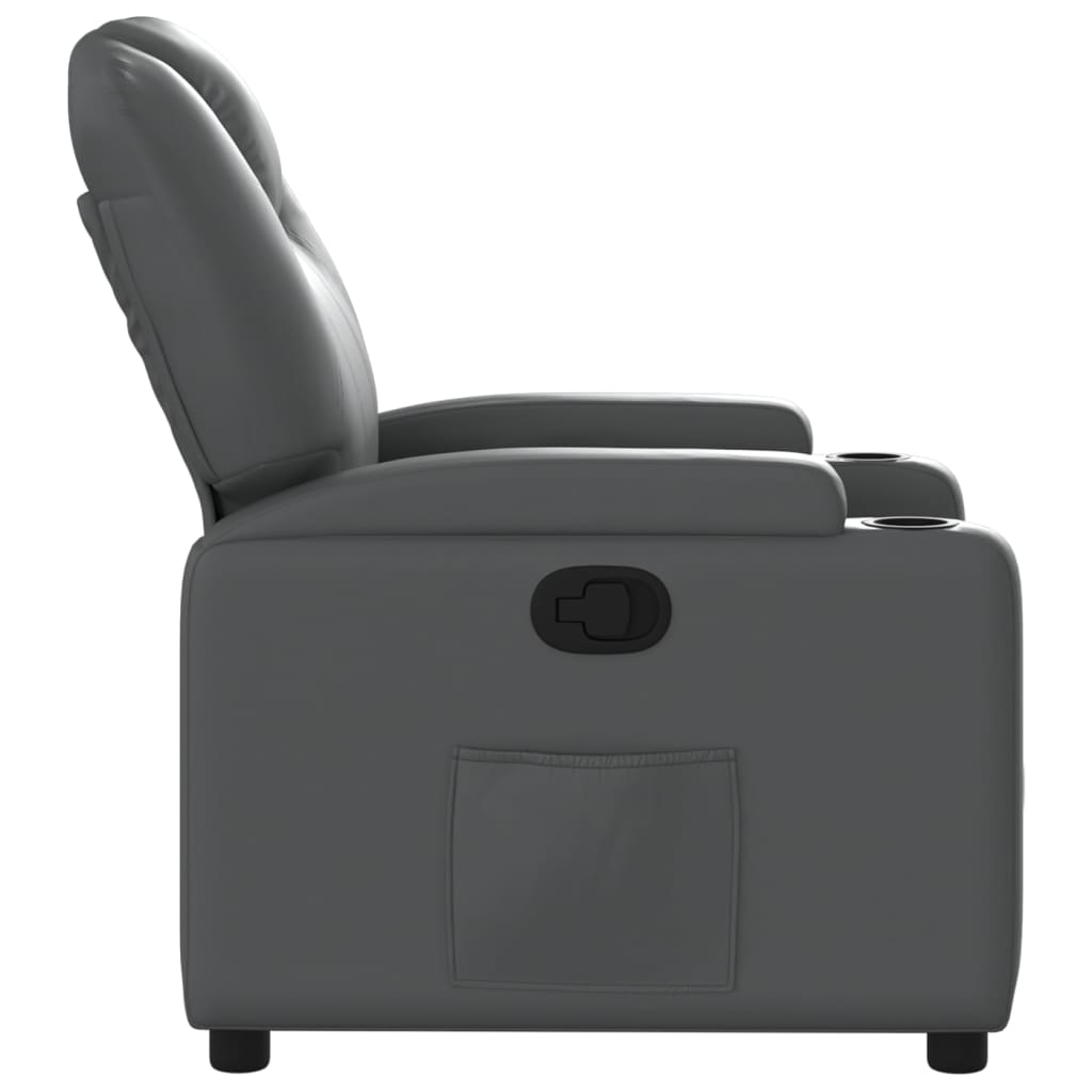 Relaxfauteuil grijs kunstleer is nu te koop bij PeponiXL, paradijselijk wonen!