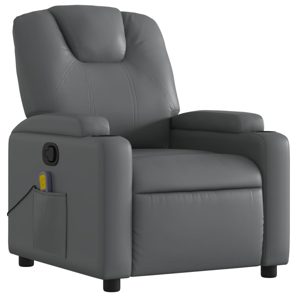 Massagestoel van grijs kunstleer is nu te koop bij PeponiXL, paradijselijk wonen!