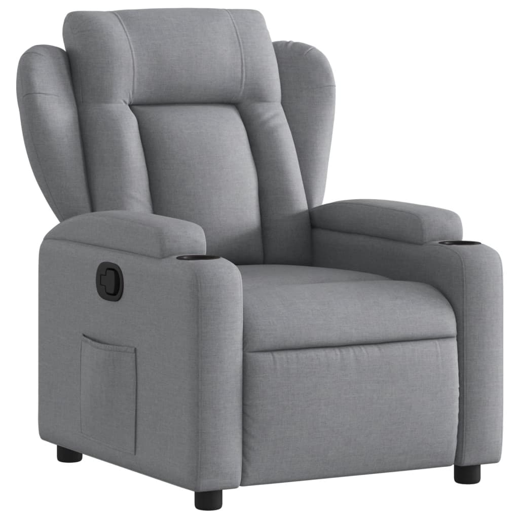Relaxfauteuil lichtgrijze stof is nu te koop bij PeponiXL, paradijselijk wonen!