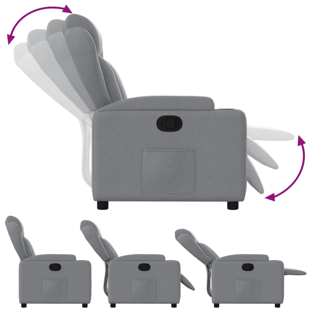 Relaxfauteuil lichtgrijze stof is nu te koop bij PeponiXL, paradijselijk wonen!
