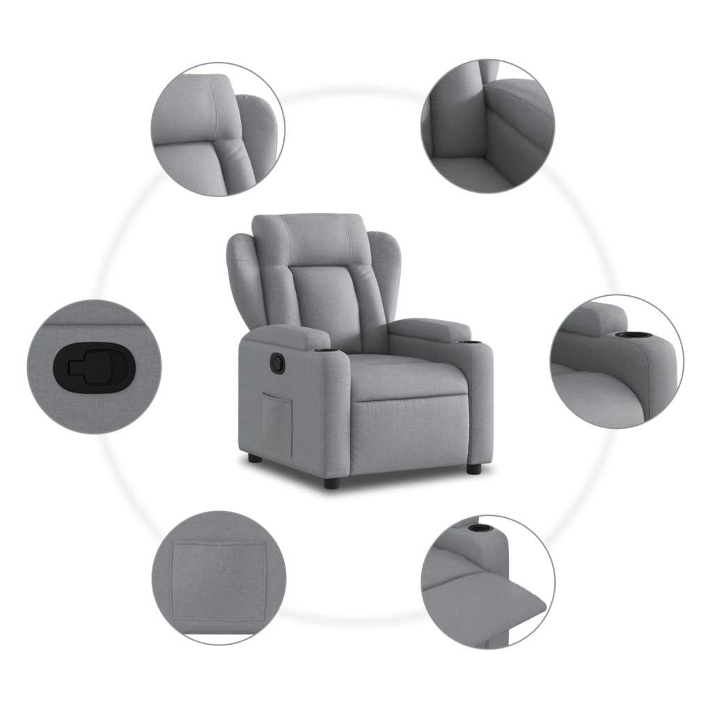 Relaxfauteuil lichtgrijze stof is nu te koop bij PeponiXL, paradijselijk wonen!