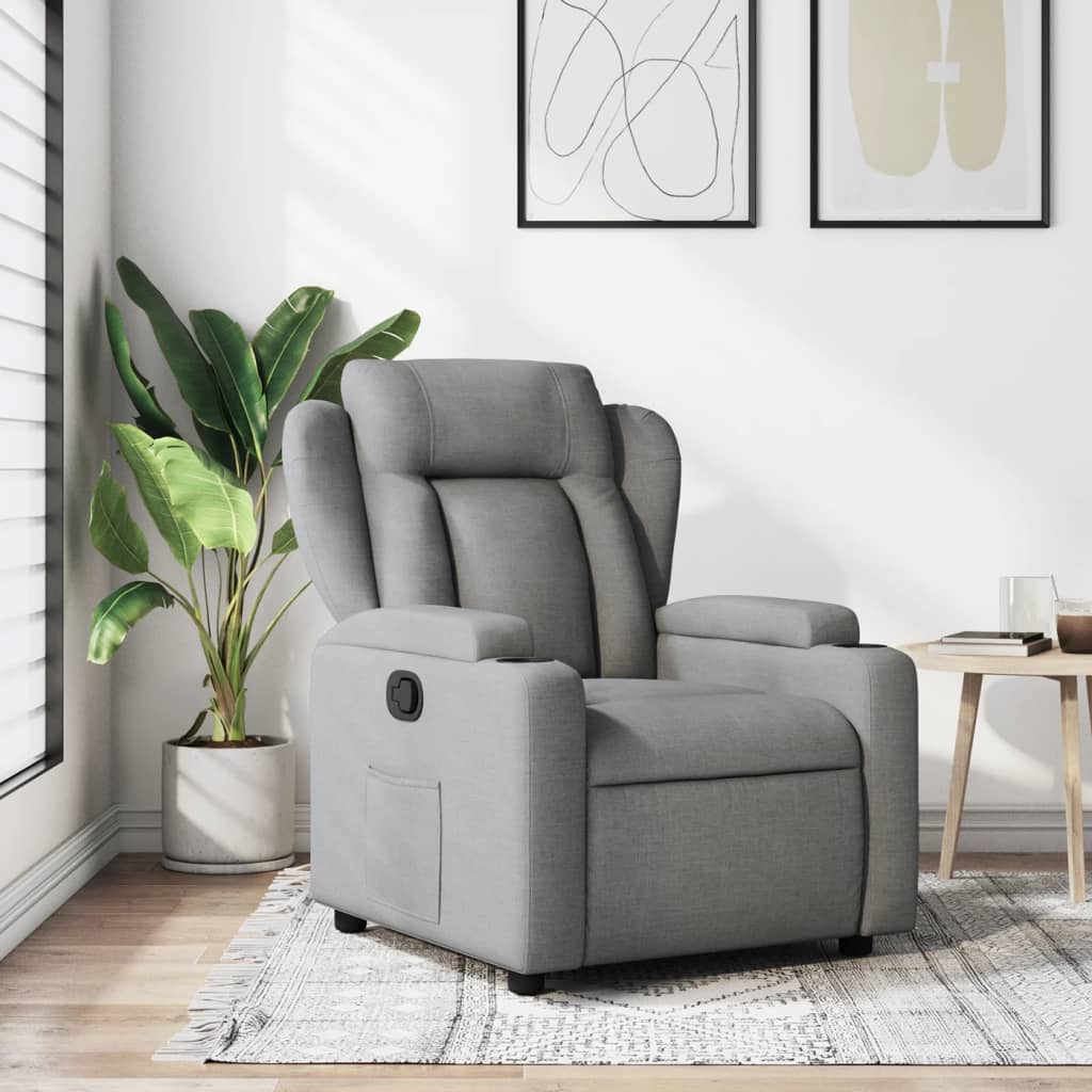 Relaxfauteuil lichtgrijze stof is nu te koop bij PeponiXL, paradijselijk wonen!