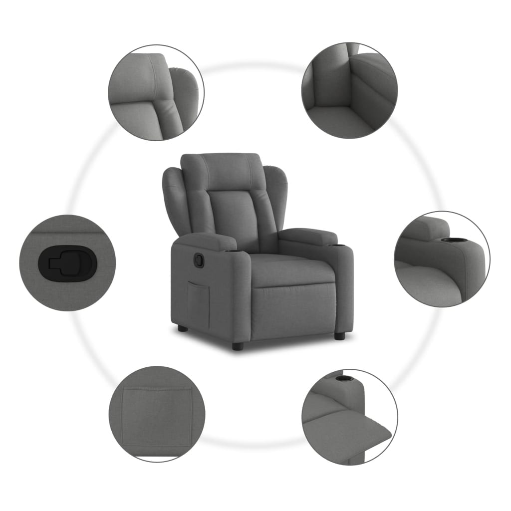 Relaxfauteuil Donkergrijze Stof is nu te koop bij PeponiXL, paradijselijk wonen!
