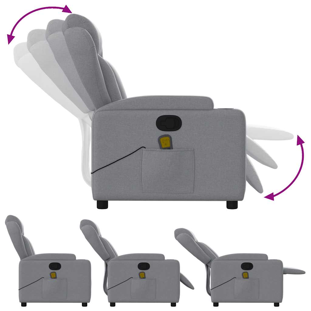Massagestoel met lichtgrijze stof is nu te koop bij PeponiXL, paradijselijk wonen!