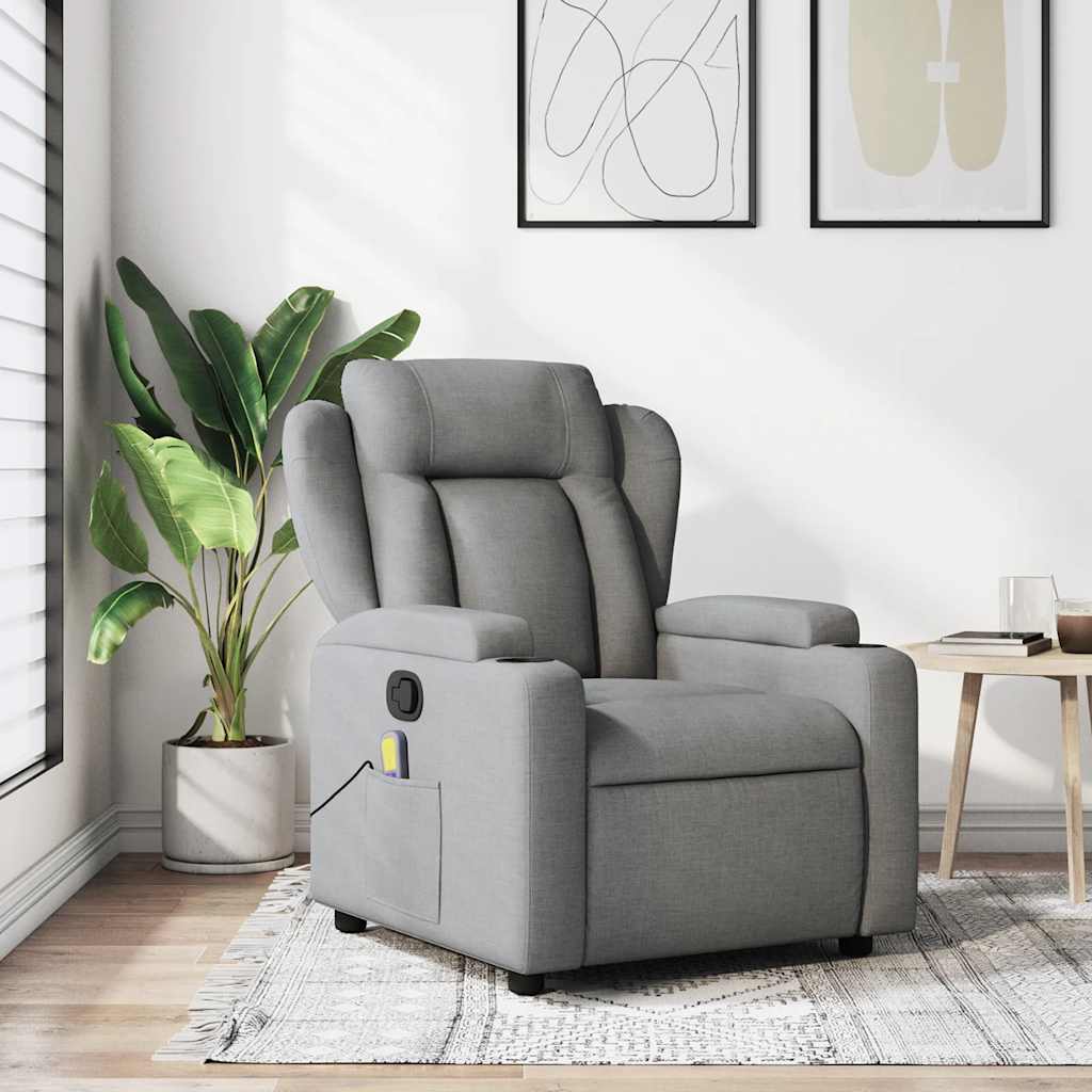 Massagestoel met lichtgrijze stof is nu te koop bij PeponiXL, paradijselijk wonen!