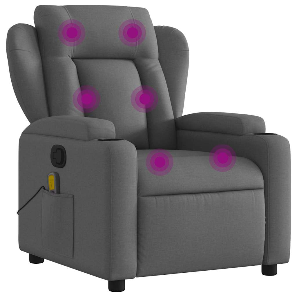 Massagestoel in donkergrijze stof is nu te koop bij PeponiXL, paradijselijk wonen!