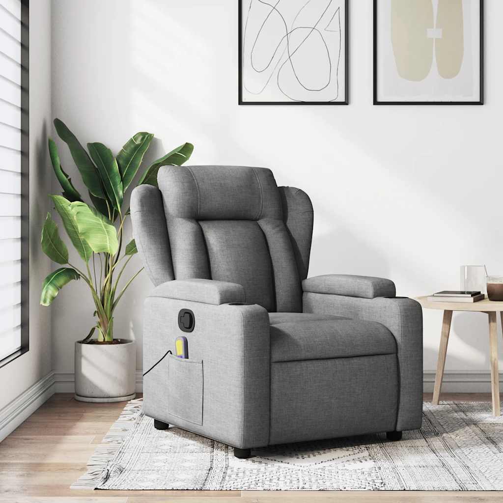 Massagestoel in donkergrijze stof is nu te koop bij PeponiXL, paradijselijk wonen!