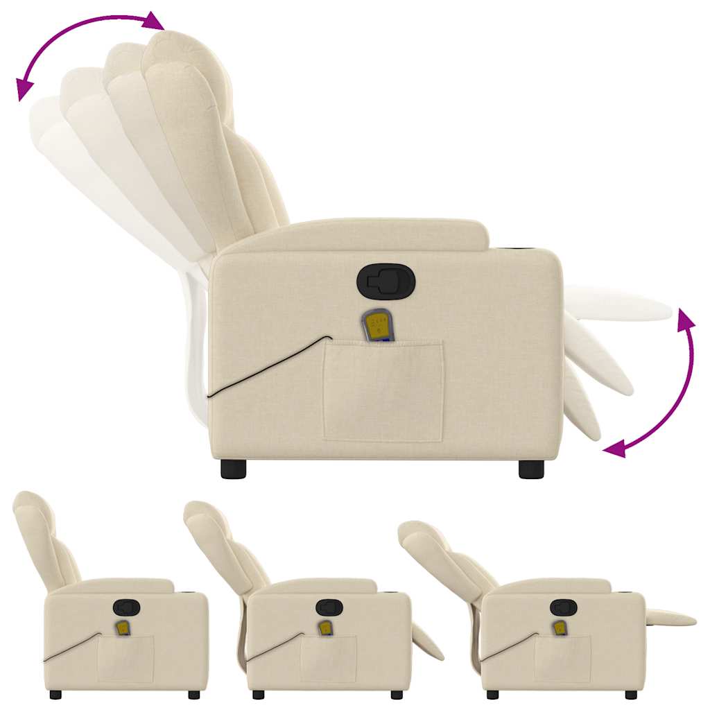 Massagestoel met crèmekleurige stof is nu te koop bij PeponiXL, paradijselijk wonen!