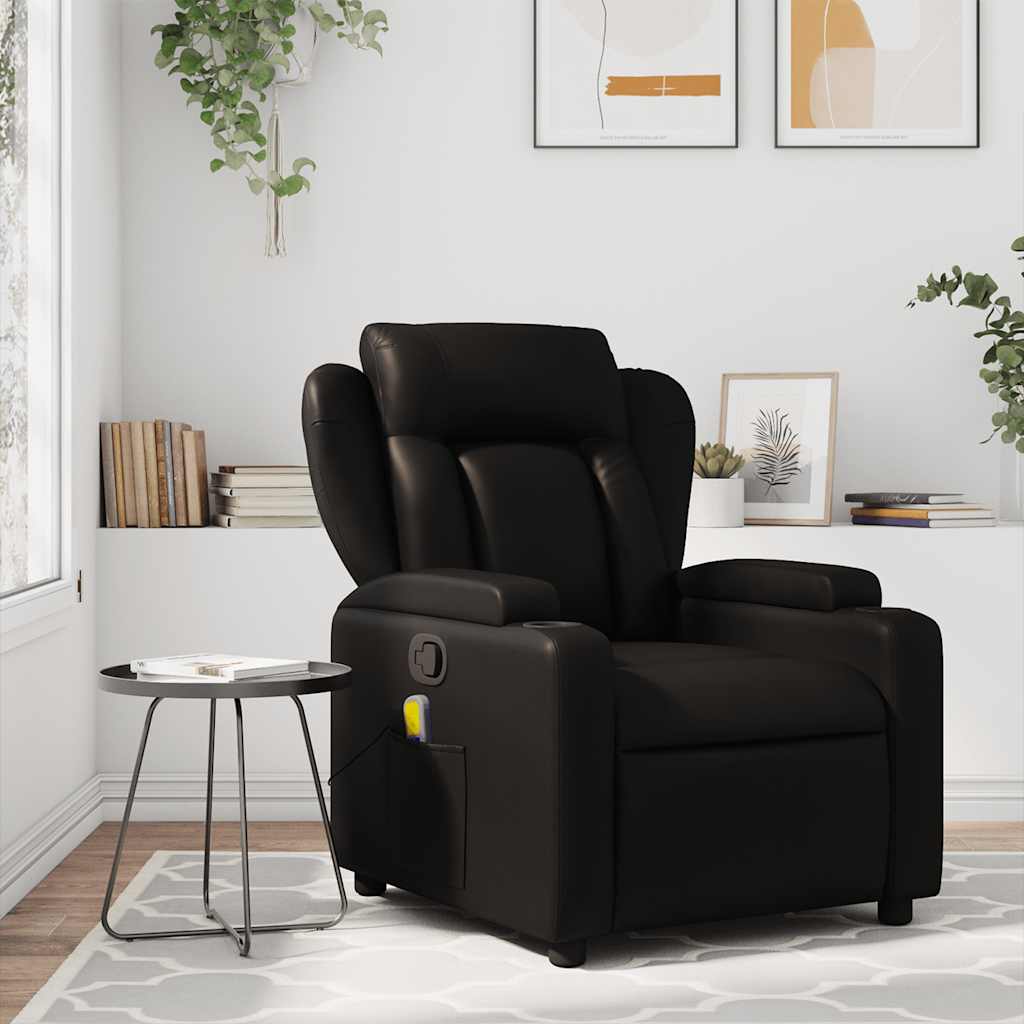 Massagestoel van zwart kunstleer is nu te koop bij PeponiXL, paradijselijk wonen!