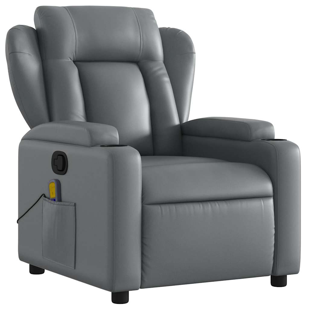 Massagestoel van grijs kunstleer is nu te koop bij PeponiXL, paradijselijk wonen!