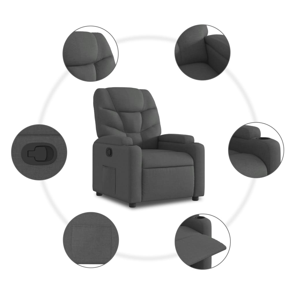 Relaxfauteuil Donkergrijze Stof is nu te koop bij PeponiXL, paradijselijk wonen!