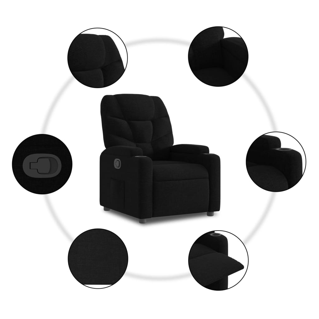 Relaxfauteuil Zwarte Stof is nu te koop bij PeponiXL, paradijselijk wonen!