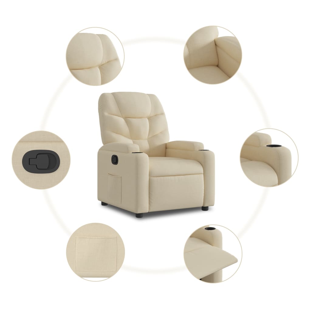 Relaxfauteuil Crème Stof is nu te koop bij PeponiXL, paradijselijk wonen!
