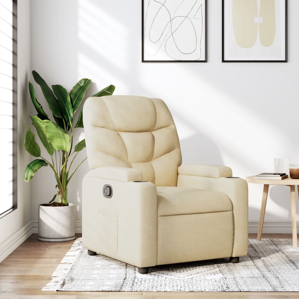 Relaxfauteuil Crème Stof is nu te koop bij PeponiXL, paradijselijk wonen!