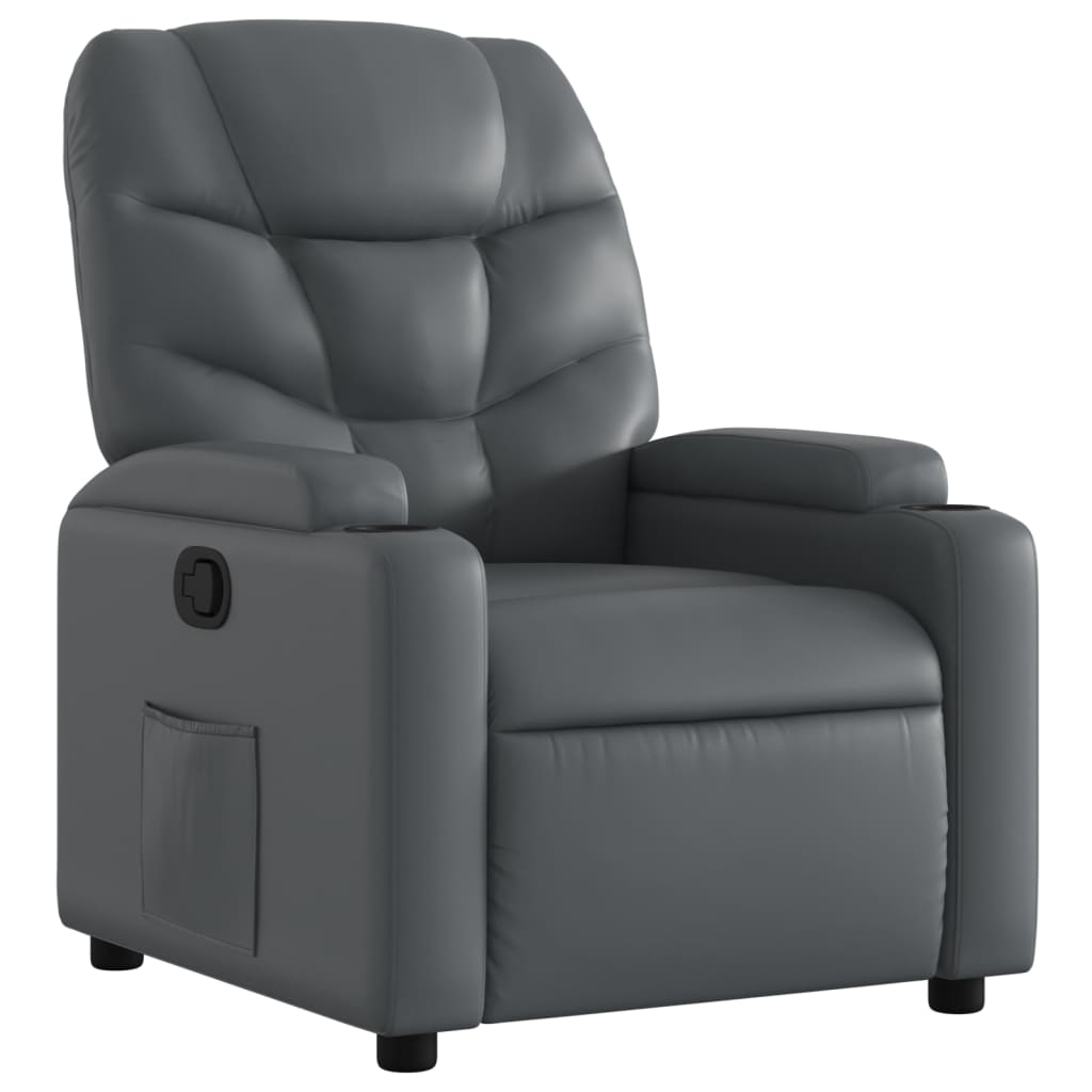 Relaxfauteuil kunstleer grijs is nu te koop bij PeponiXL, paradijselijk wonen!