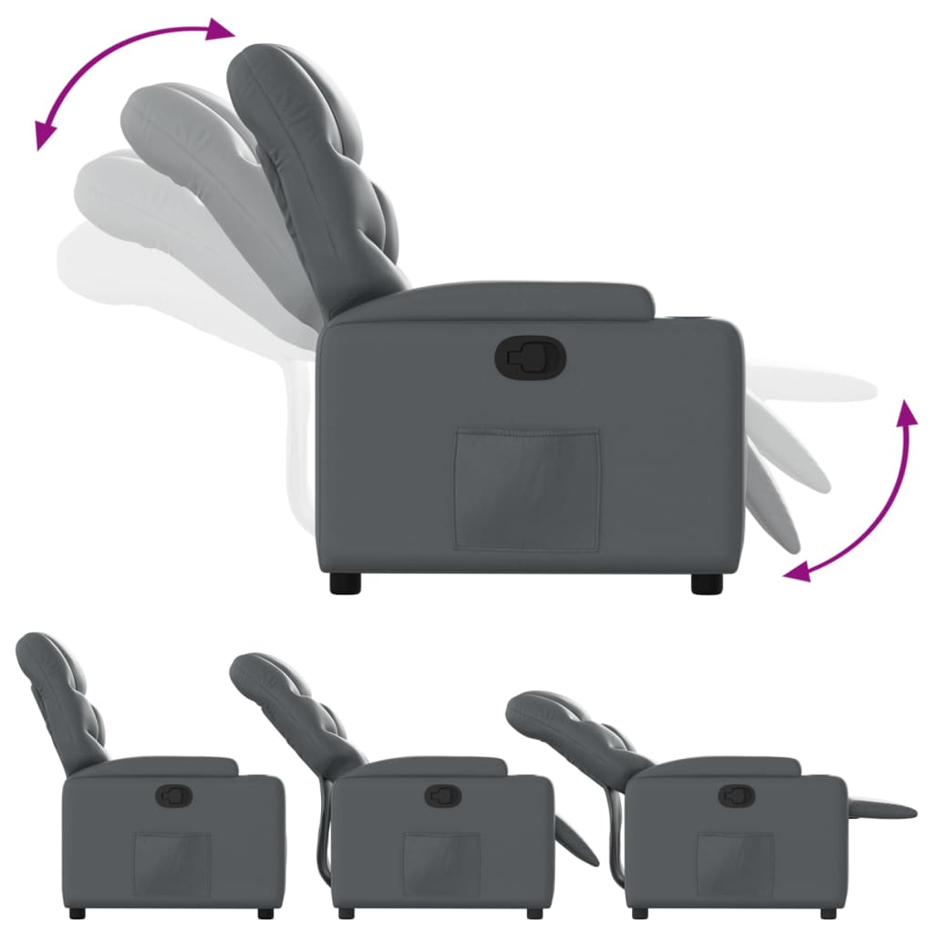 Relaxfauteuil kunstleer grijs is nu te koop bij PeponiXL, paradijselijk wonen!