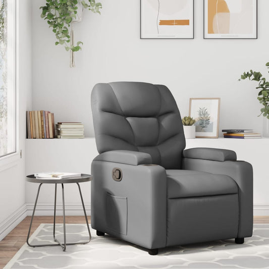 Relaxfauteuil kunstleer grijs is nu te koop bij PeponiXL, paradijselijk wonen!