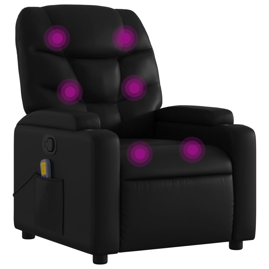 Massagestoel van zwart kunstleer is nu te koop bij PeponiXL, paradijselijk wonen!