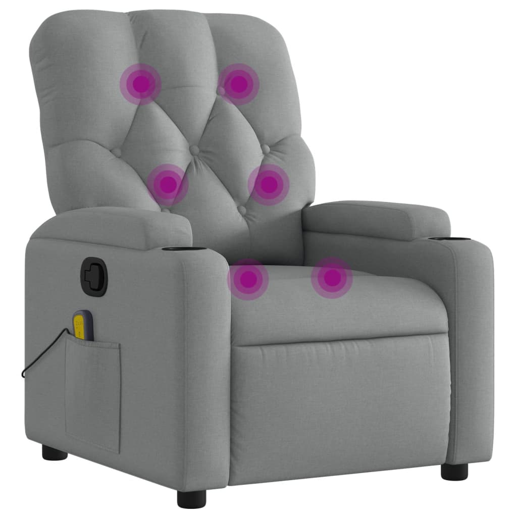 Massagestoel met lichtgrijze stof is nu te koop bij PeponiXL, paradijselijk wonen!