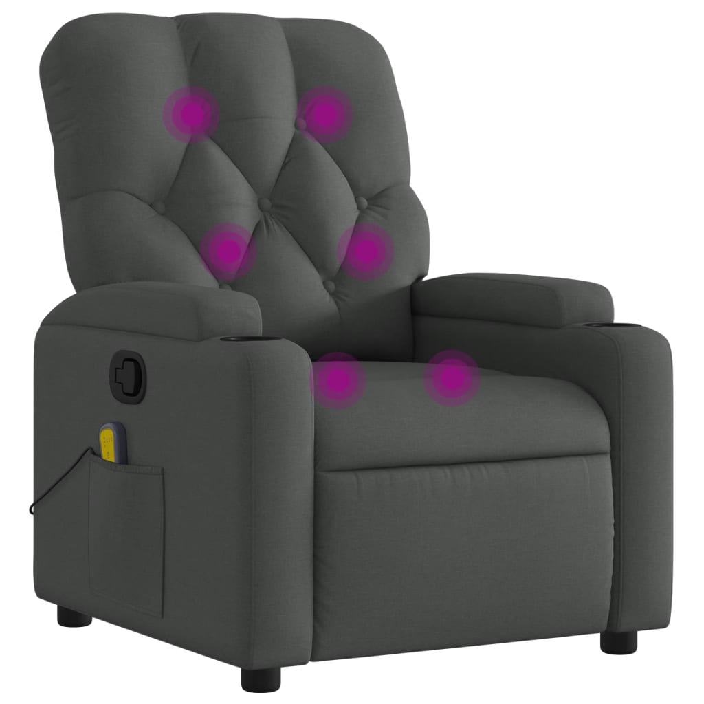 Massagestoel in donkergrijze stof is nu te koop bij PeponiXL, paradijselijk wonen!