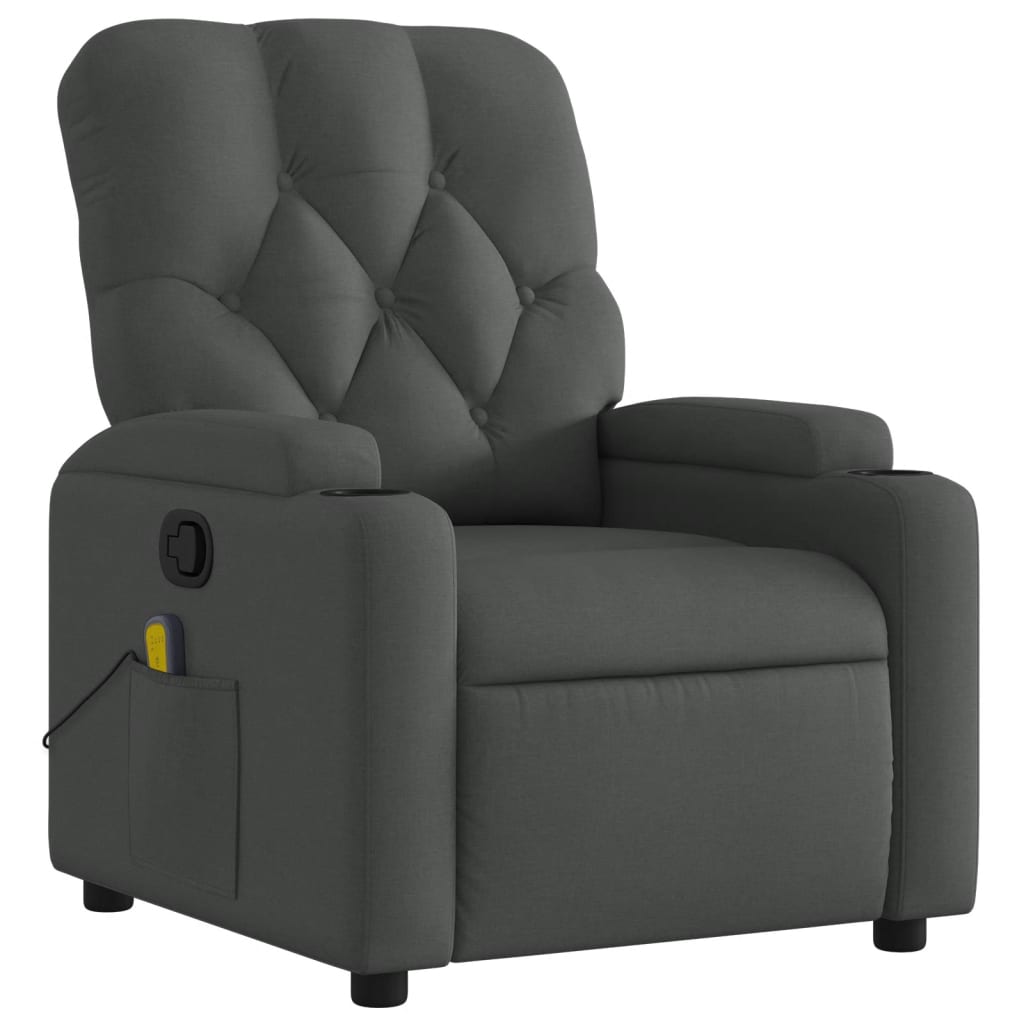 Massagestoel in donkergrijze stof is nu te koop bij PeponiXL, paradijselijk wonen!
