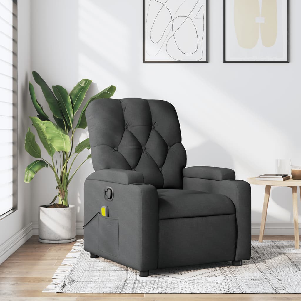 Massagestoel in donkergrijze stof is nu te koop bij PeponiXL, paradijselijk wonen!