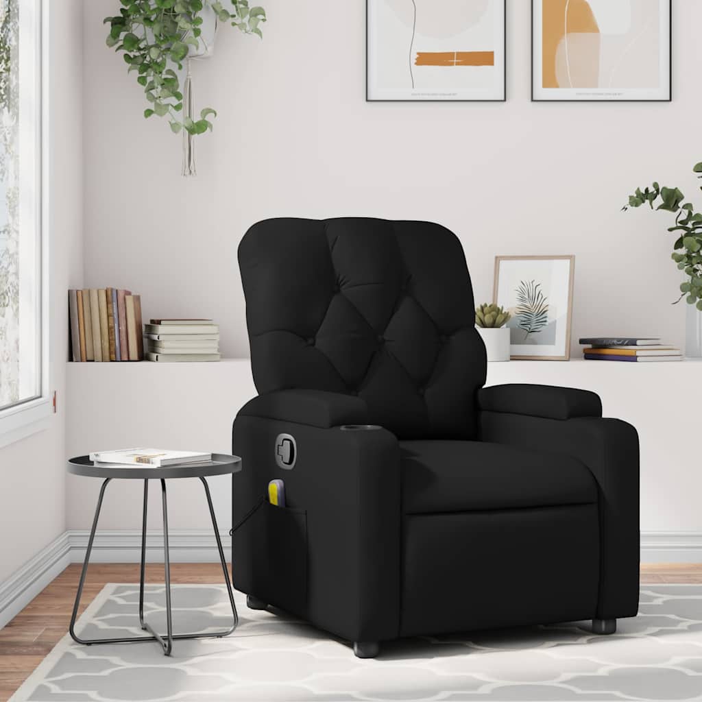 Massagestoel van zwart kunstleer is nu te koop bij PeponiXL, paradijselijk wonen!